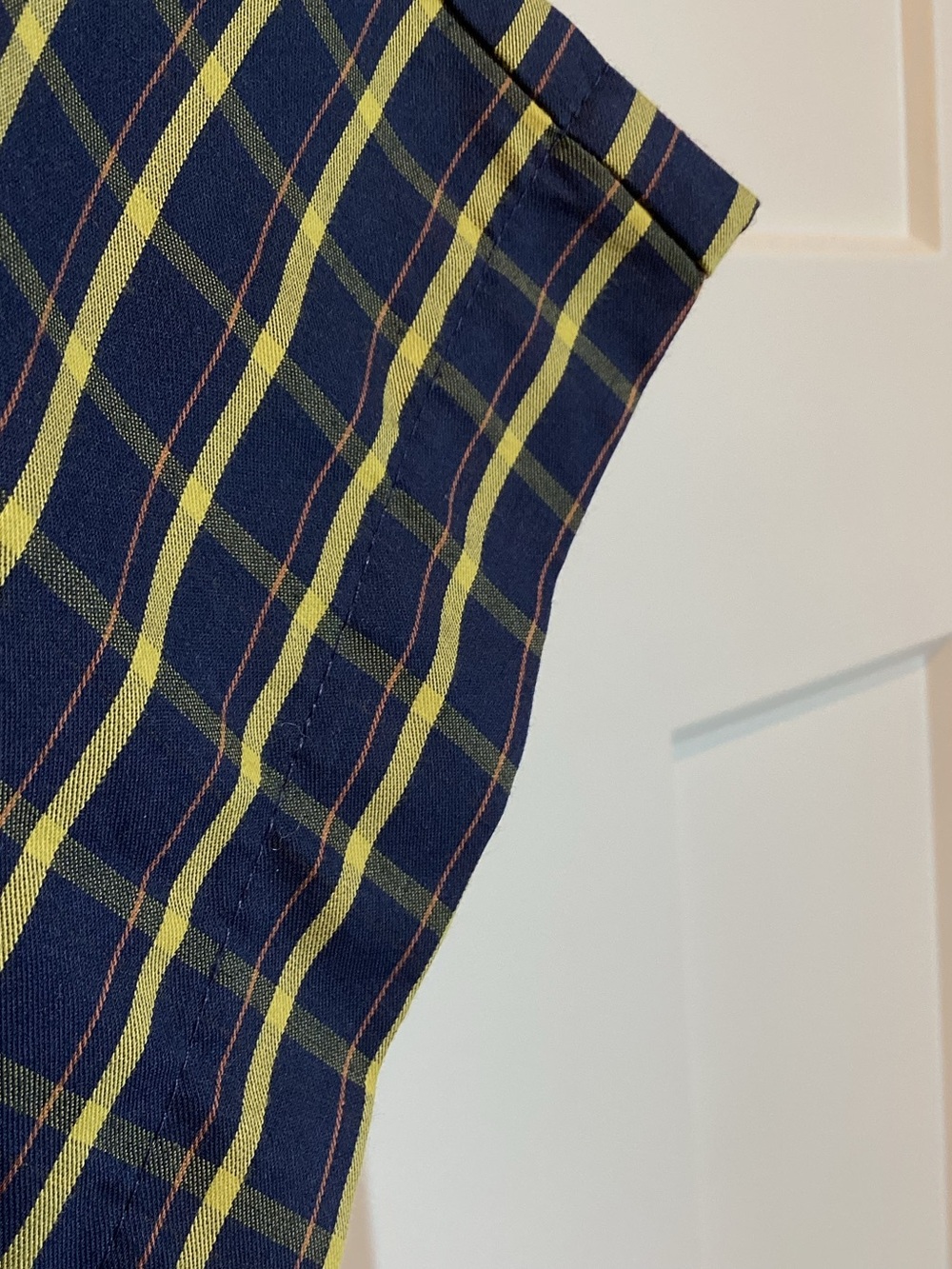 Exquise Tobie Collared Button-Down Mini Shirt Dress Anthropologie Navy Plaid NEW - Picture 9 of 15